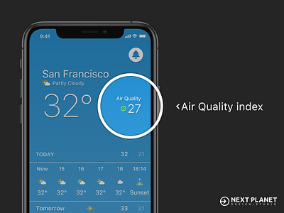 iOS Weather app with Air Quality index air quality app design ios pollution productdesign sketchapp uxdesign uxui weather