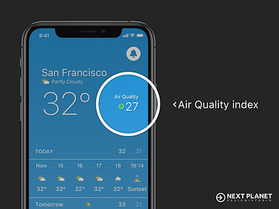 iOS Weather app with Air Quality index