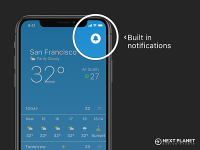 iOS Weather app with built in Notifications