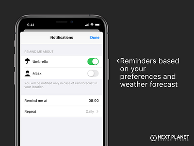 Weather App notifications (options)