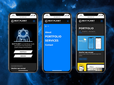 NEXT PLANET website mobile sketchapp space uxui web-design