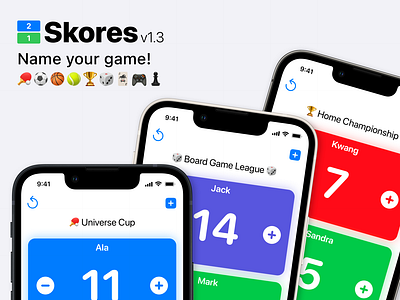 Skores iOS app v1.3 - Name your game!