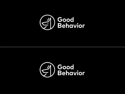 Good Behavior Logo Exploration black brand brand design dog icon identity illustration logo white