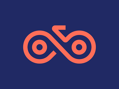 Infinity Cycle bike blue branding circle design icon identity illustration line logo mark print shape vector