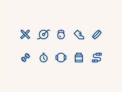 Joyfit Workout Icons blue brand design icon identity illustration line print ui vector