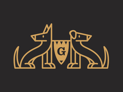 Dog Heraldry Emblem