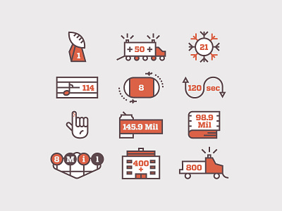 Super Bowl Infographic Icons arrow beer book football hand icons illustration infographic music sign snowflake truck