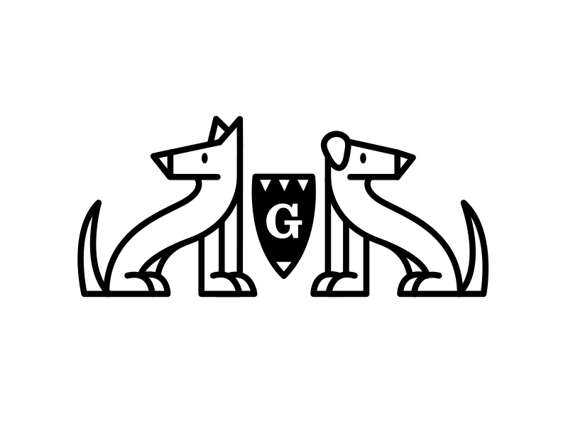 [ GIF ] Animated Dog Heraldry Emblem animation dogs emblem logo mark motion move shield