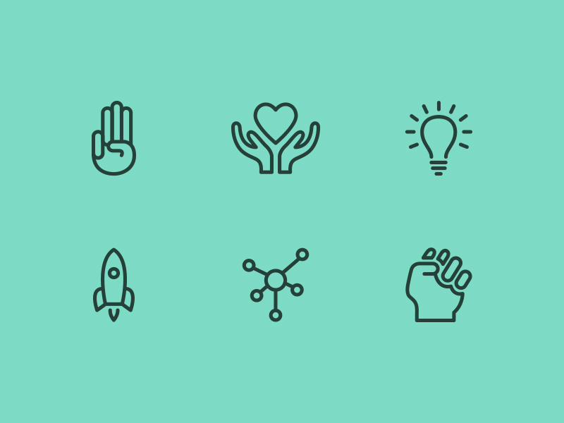 Core Value Icons by Jim Leszczynski for Good Behavior on Dribbble