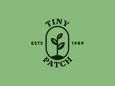 Tiny Patch Logo identity illustration leaves logo type