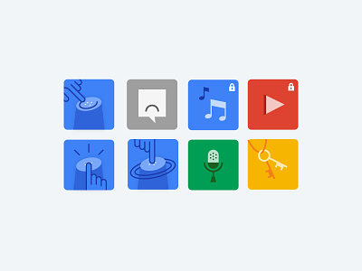 Google Home Iconography app icons illustration