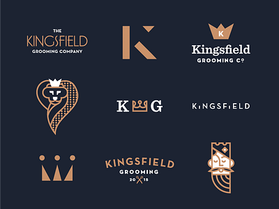 Kingsfield Grooming Identity brand identity illustration lettering logo type