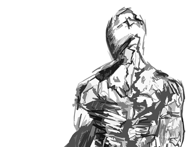 Metal Gear Solid - Cyborg Ninja cyborg drawing grayscale illustration metal gear solid msg ninja