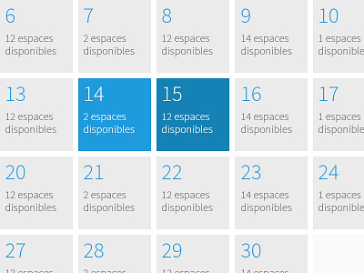 Booking Calendar active blue booking calendar clean gray hover light metro typo