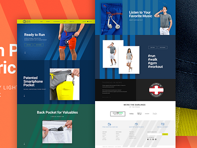 Landing Page: eCommerce Functional Running Apparel apparel colorfull ecommerce landingpage run shorts sports ux website