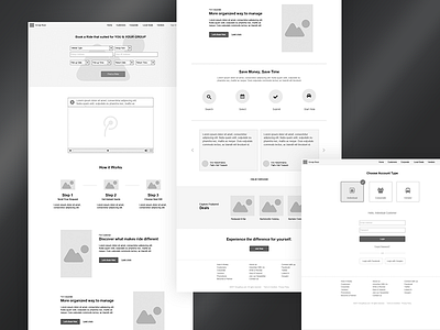 UX & Wireframe for booking a ride