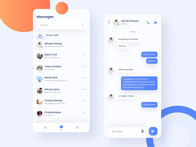 Direct messaging mobile app design button chat app clean creative design dailyui direct messaging graphic design layout mobile app mobile app design modern search texting typography ui ux visual design