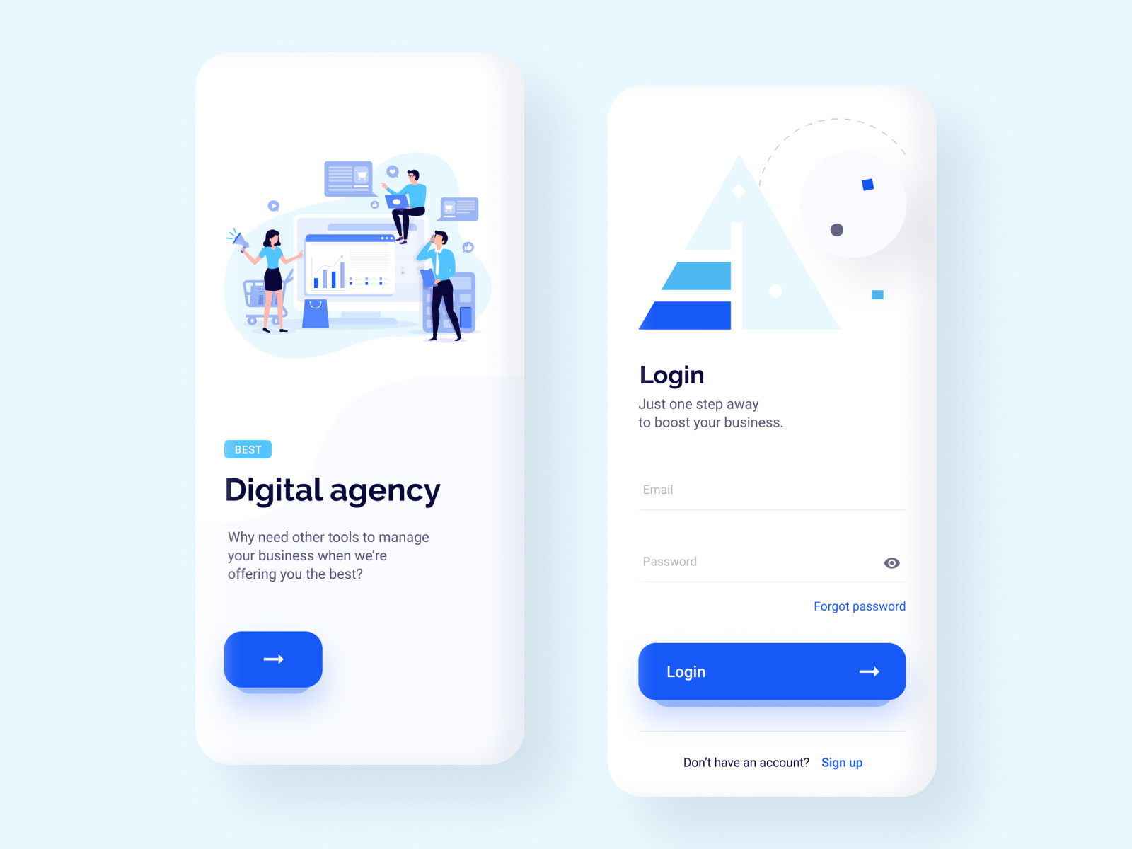 Digital agency mobile app ui design by Ankit Kadian on Dribbble