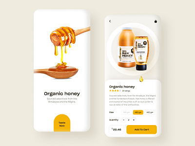 Honey moble app ui design