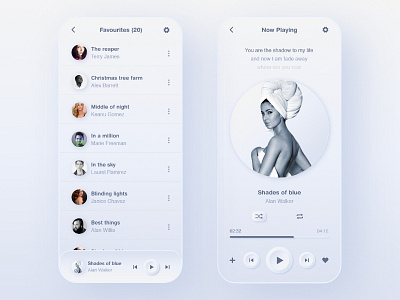 Music player app creative design dailyui gradient graphic design icon minimal mobile app music app play playlist soft typography ui ux visual design