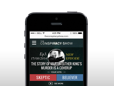 Conspiracy Show cs ios iphone ui ux