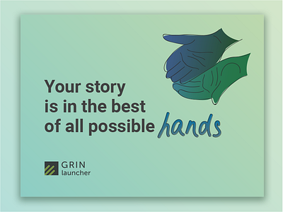 Grin Launcher arms concept drawing gradient illustration illustration art launcher promo quote