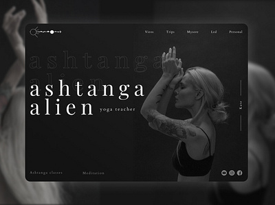 AshtangaAlien page dark design fitness health healthcare healthy landing landing design landing page landing page design landingpage minimal ui web web design webdesign website website design yoga