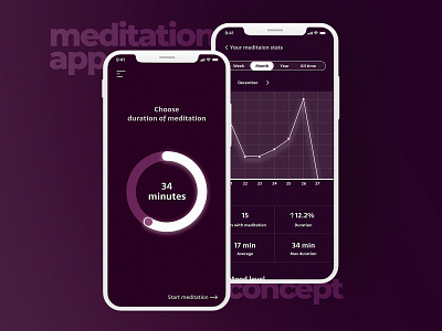 Concept App for Meditation app apple application application design application ui design minimal online ui vector