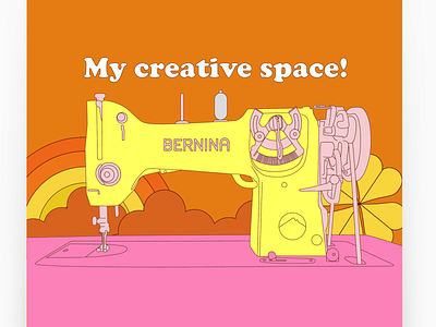 my creative space 1960s colorful cute design funky illustration retro