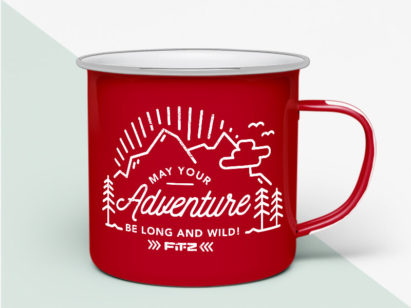 Enamel Mug FIT-Z be long and wild adventure illustration fit-z mug enamel