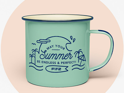 Enamel Mug FIT-Z //02 enamel mug endless summer fit z illustration perfect product summer sunshine waves