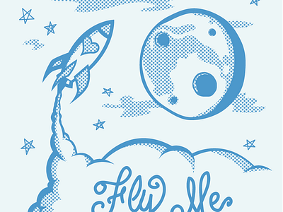 Engagement Party Invite! blue clouds dot gain engagement invite moon party rocket sky smoke space stars