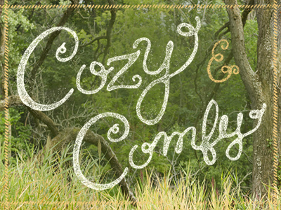 Cozy & Comfy fall forest lettering matilda jane messy script stamp trees typography web