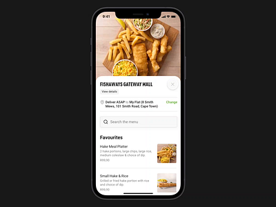 Menu Search Feature app design food ordering ios menu mobile search ui ux