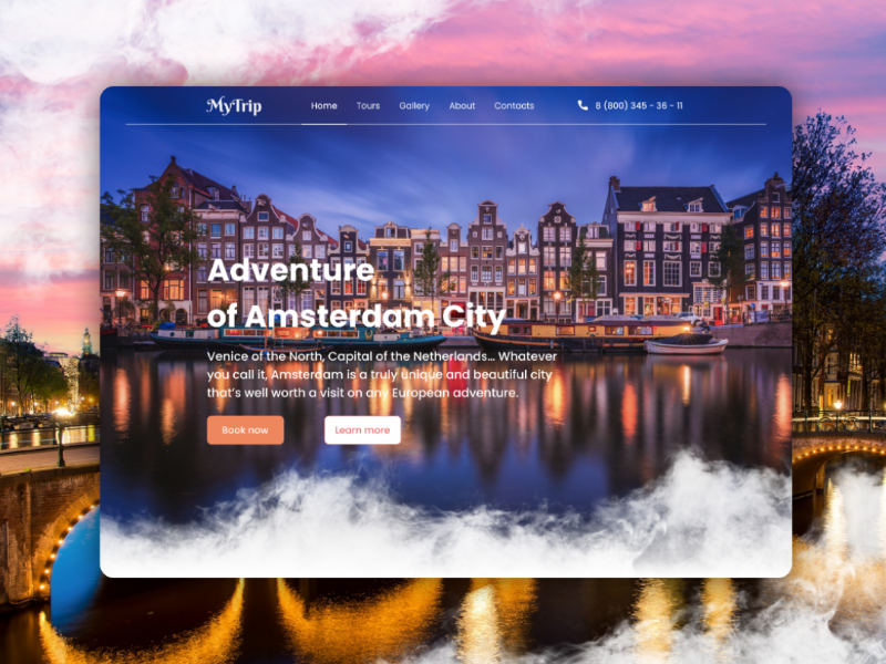 Amsterdam Tours | Landing Page by Yelyzaveta on Dribbble