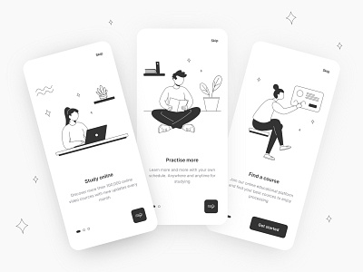 Online Learning Platform | Onboarding app character cource cources e learning education illustration interface ios learning minimal mobile app mobile design onboarding online student study study app teach ui