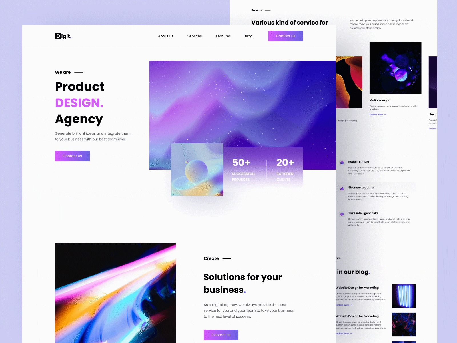 Landing Page | Light & Dark Mode agency dark dark mode digital landing light light mode product ui ux web design