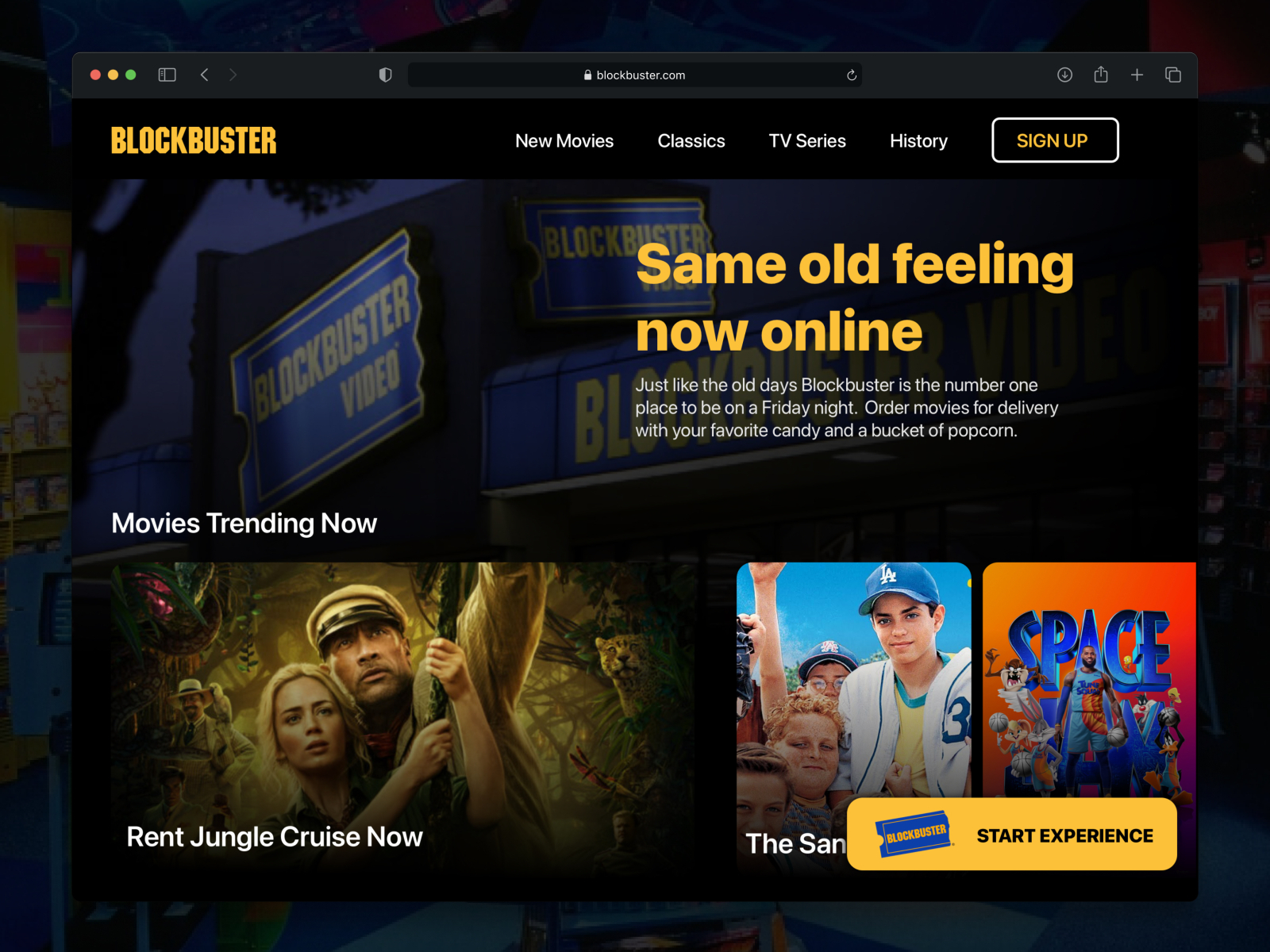 Blockbuster Video Website UI Design by Jacob Olenick UX/UI Designer