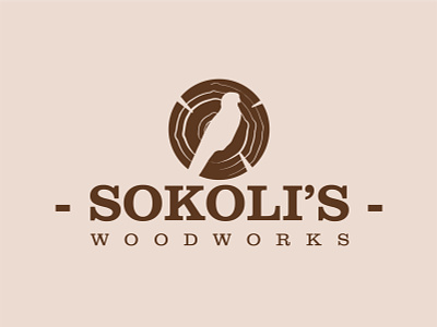 Sokoli's Woodworks Logo branding design flat icon illustration logo vector