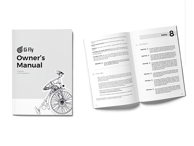 Electric Bicycle Manual editorial design grayscale instruction manual minimal technology typography