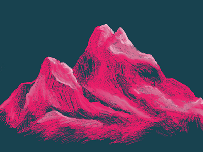 Mountains from a dream artwork digital drawing drawing fanart illustration mountains nature photoshop pink