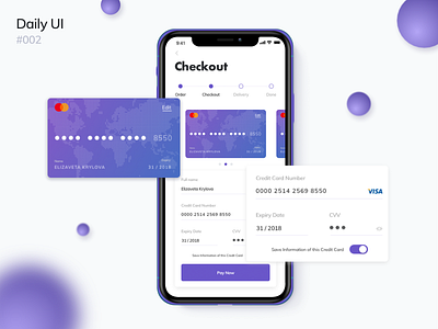 Credit Card Checkout 002 card checkout dailyui dailyui002 design dribbble form iphone ui ux violet web