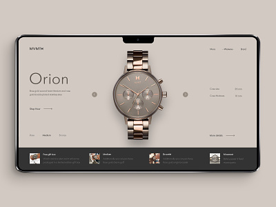 Daily UI #003 Landing Page 003 beige clock dailyui design dribbble landing page layout mvmt mvmtwatches orion redesign typography ui ux web