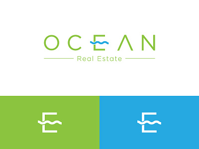 Ocean: Real Estate ~ Logo Design blue brand branding green logo logo design ocean real estate
