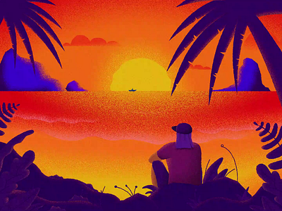 End of Summer after effects animation gif illustration lithuania motion graphics stepdraw summer sun sunset textures tropic