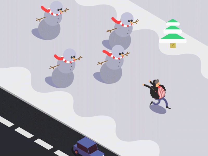 snowman attack after effects animation character christmas gif snowman winter