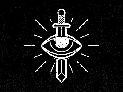 Logo Mark brand eye logo mark sight sun rays sword texture