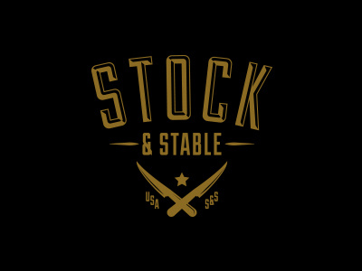 Stock & Stable butcher knife logo restaurant star type vintage