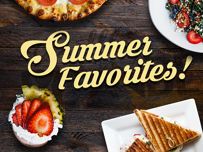 Summer Favorites flyer food pizza smoothie summer type wood