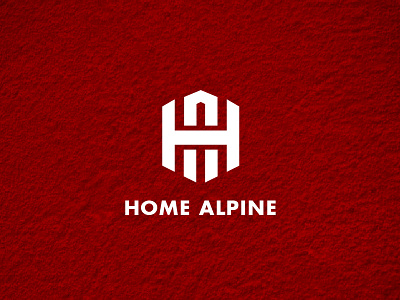 Home Alpine Logo building clean construction creative ha home investment letter real estate